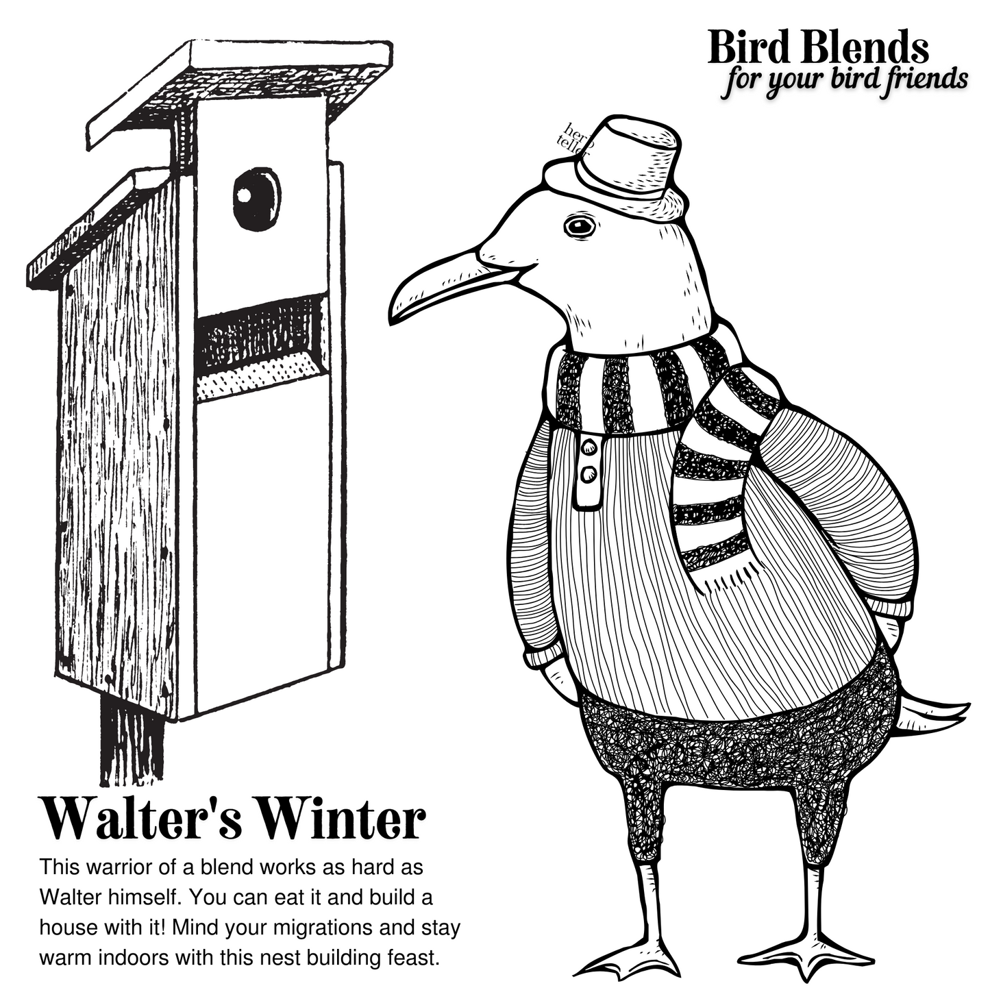 Walter's Winter Pocket Feeder| Bird Blends for your Bird Friends | Herbal Bird Seed Mix - Original City Apothecary